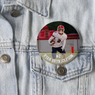 Macaron Rond 7,6 Cm Bouton de football/sport personnalisable - Action