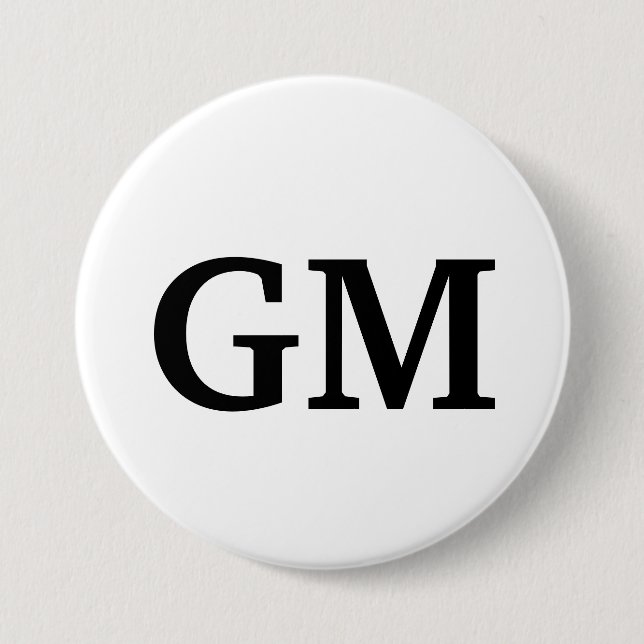Macaron Rond 7,6 Cm Bouton de GM (Devant)