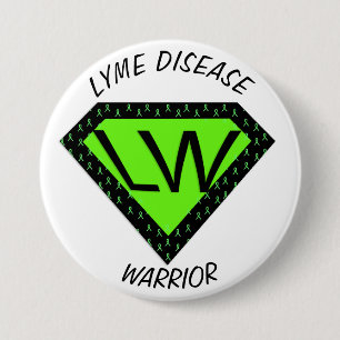 Macaron Rond 7,6 Cm Bouton de guerrier de la maladie de Lyme