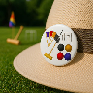 Macaron Rond 7,6 Cm Bouton de jeu de croquet