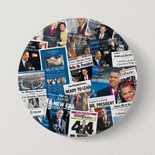 Macaron Rond 7,6 Cm Bouton de journal d'inauguration d'Obama