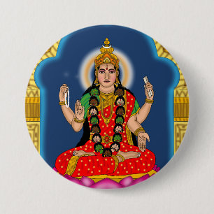 Macaron Rond 7,6 Cm Bouton de la déesse Bhairavi