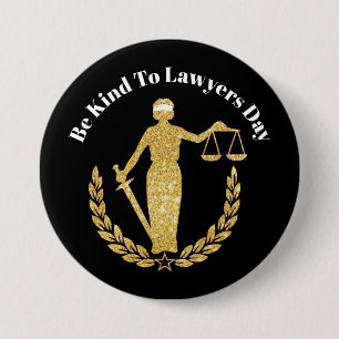 Macaron Rond 7,6 Cm Bouton de la Journée des avocats - Lady Justice