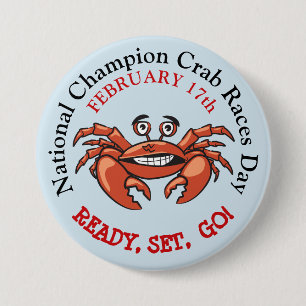 Macaron Rond 7,6 Cm Bouton de la Journée nationale des courses de crab