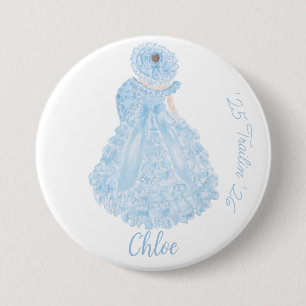 Macaron Rond 7,6 Cm Bouton de la servante du sentier bleu Azalea