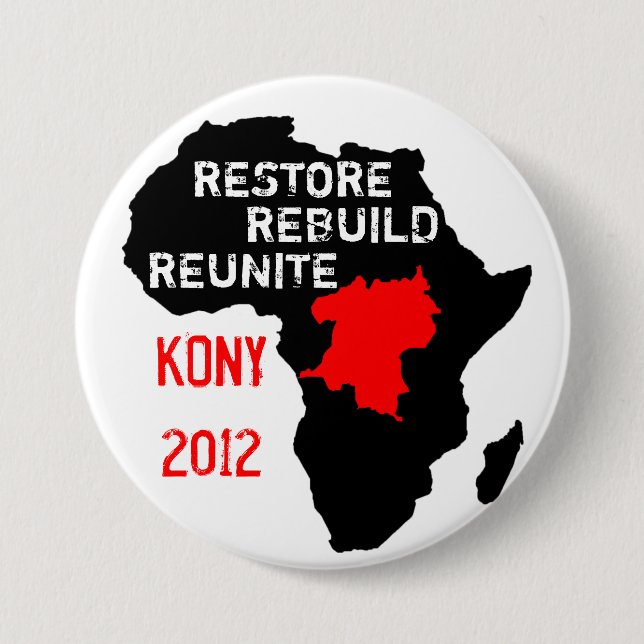 Macaron Rond 7,6 Cm Bouton de l'Afrique centrale de restauration (Devant)