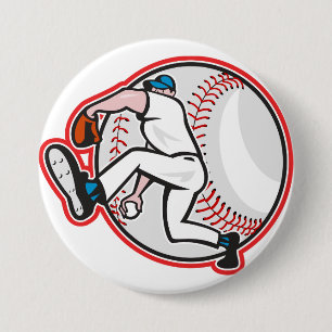 Macaron Rond 7,6 Cm Bouton de lanceur de baseball