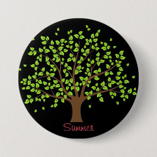 Macaron Rond 7,6 Cm Bouton de l'arbre vert d'été