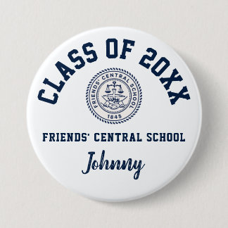 Macaron Rond 7,6 Cm Bouton de l'école centrale des amis Logo personnal