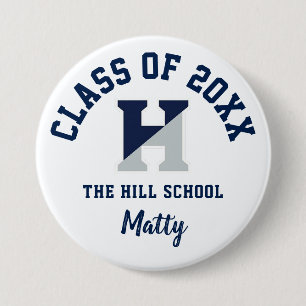Macaron Rond 7,6 Cm Bouton de l'école Hill Logo personnalisé