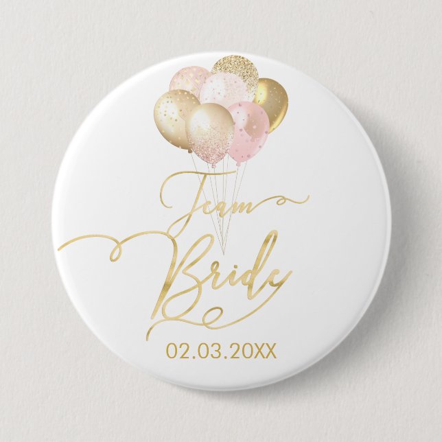 MACARON ROND 7,6 CM BOUTON DE LUFTBALLONS DE L'ÉQUIPE BRIDE (Devant)