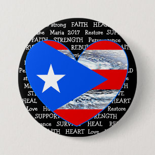 Macaron Rond 7,6 Cm Bouton de Maria 2017 d'ouragan de drapeau de Porto
