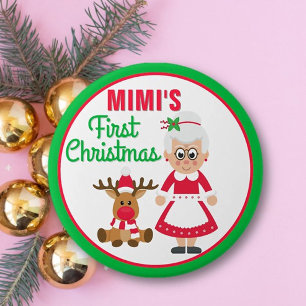 Macaron Rond 7,6 Cm Bouton de Noël de Mimi