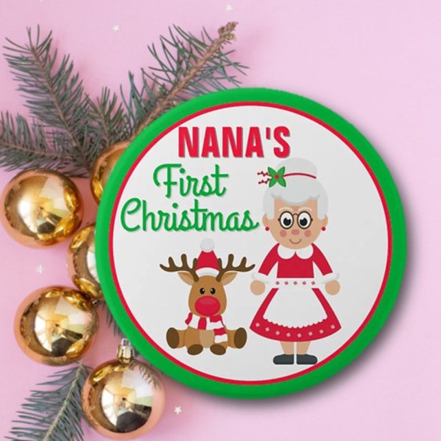 Macaron Rond 7,6 Cm Bouton de Noël de Nana (Créateur téléchargé)