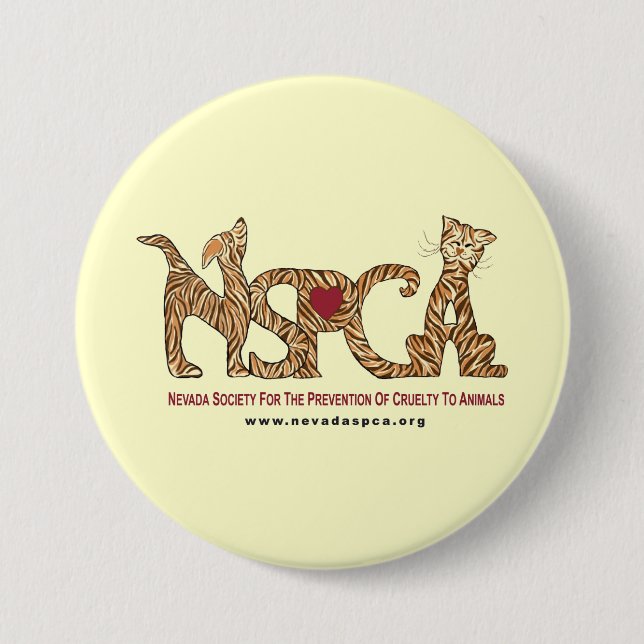 Macaron Rond 7,6 Cm Bouton de NSPCA (Devant)