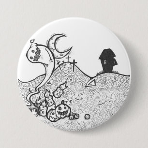 Macaron Rond 7,6 Cm Bouton de nuit de Halloween