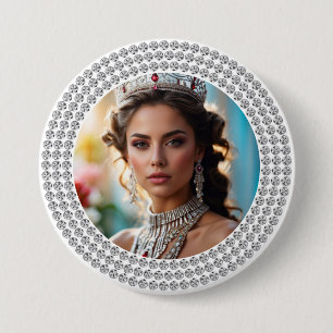 Macaron Rond 7,6 Cm Bouton de photo de concours de beauté Dazzled Drea