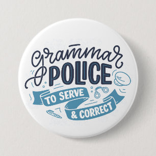 Macaron Rond 7,6 Cm Bouton de police de grammaire