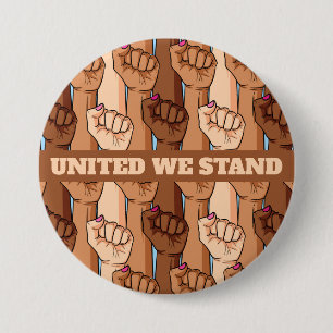 Macaron Rond 7,6 Cm Bouton de protestation pacifique de United We Stan