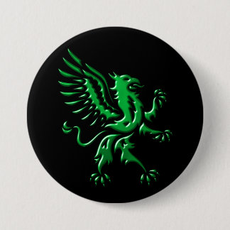 Macaron Rond 7,6 Cm Bouton de rampant vert Griffin