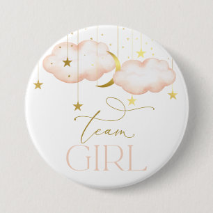 Macaron Rond 7,6 Cm Bouton de révélation de genre, Team Girl Blush Pin