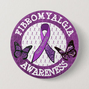 Macaron Rond 7,6 Cm Bouton de ruban de conscience de fibromyalgie de