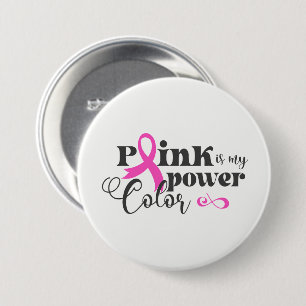 Macaron Rond 7,6 Cm Bouton de ruban rose du cancer du sein