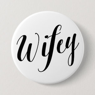 Macaron Rond 7,6 Cm Bouton de script noir pour femme