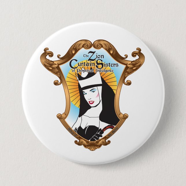 Macaron Rond 7,6 Cm Bouton de soeur de Zion (Devant)