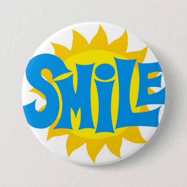 Macaron Rond 7,6 Cm bouton de sourire (Devant)