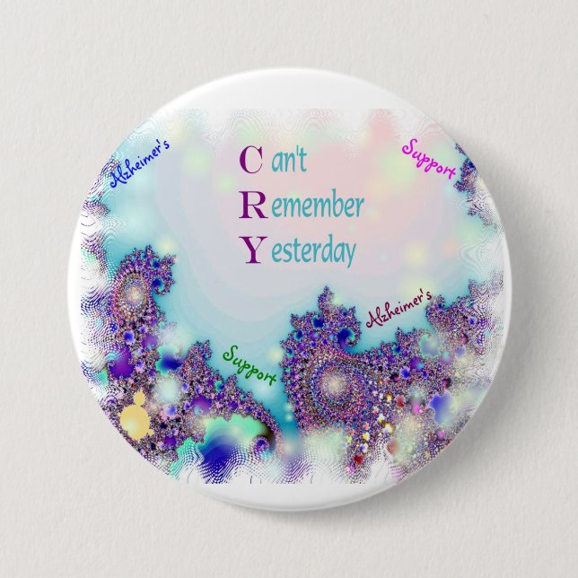 Macaron Rond 7,6 Cm Bouton de soutien d'Alzheimers (Devant)