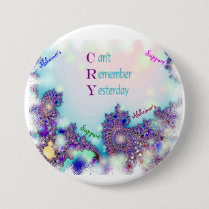 Macaron Rond 7,6 Cm Bouton de soutien d'Alzheimers