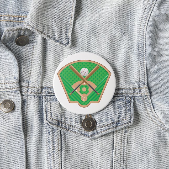 Macaron Rond 7,6 Cm Bouton de terrain de baseball (Créateur téléchargé)
