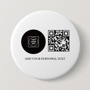 Macaron Rond 7,6 Cm Bouton de texte de code QR promotionnel de logo d'