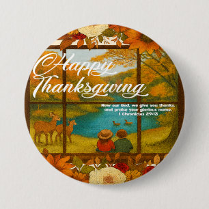 Macaron Rond 7,6 Cm Bouton de Thanksgiving