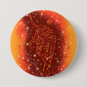 Macaron Rond 7,6 Cm Bouton De Tigre Courant À Galaxy Starry Night