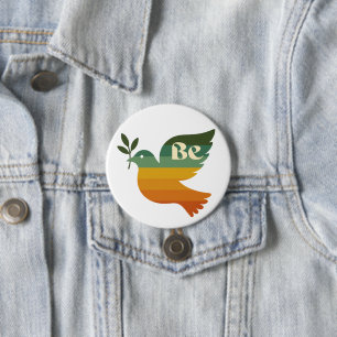 Macaron Rond 7,6 Cm Bouton de vacances rétro Boho Be Peace