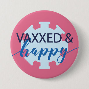 Macaron Rond 7,6 Cm  Bouton de vif vacciné pour elle