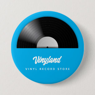 Macaron Rond 7,6 Cm Bouton de vinyle