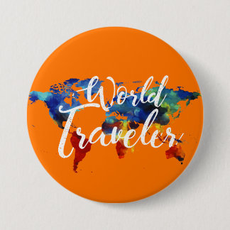 MACARON ROND 7,6 CM BOUTON DE VOYAGEUR DU MONDE