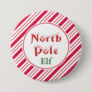 Macaron Rond 7,6 Cm Bouton d'elfe du pôle Nord