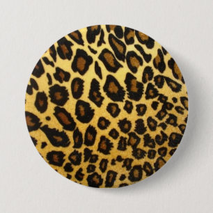 Macaron Rond 7,6 Cm Bouton d'empreinte de léopard