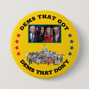 Macaron Rond 7,6 Cm Bouton Dems (hommes politiques)