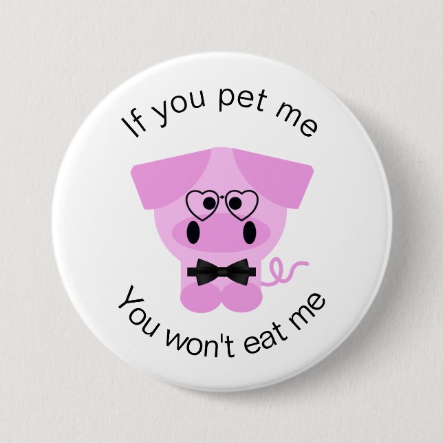 Macaron Rond 7,6 Cm Bouton d'épingle Droits des animaux mignons (Devant)