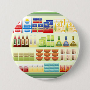 Macaron Rond 7,6 Cm Bouton d'étagère de biens de supermarché