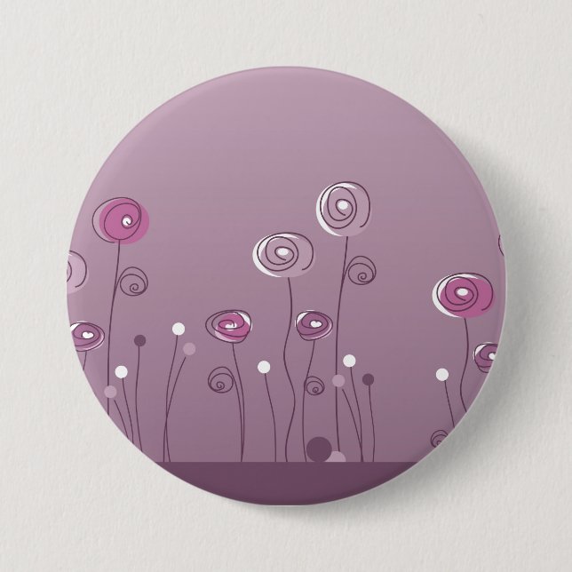 Macaron Rond 7,6 Cm Bouton d'été violet (Devant)