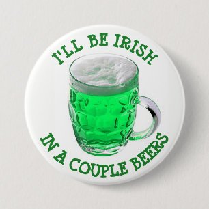 Macaron Rond 7,6 Cm Bouton d'Humour d'alcool Joyeux St Patrick's Day