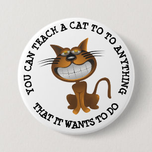 Macaron Rond 7,6 Cm Bouton d'Humour de chat sarcastique amusant