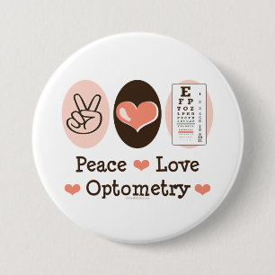 Macaron Rond 7,6 Cm Bouton d'optométrie d'amour de paix