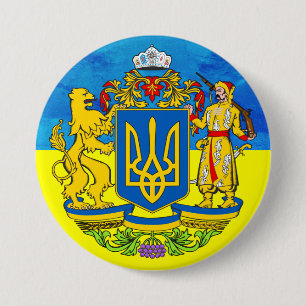 Macaron Rond 7,6 Cm Bouton drapeau ukrainien